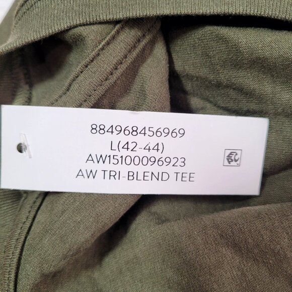 Athletic Works Men's Short Sleeve Smoky Olive Tri-Blend Tee L (42-44) - Picture 5 of 9